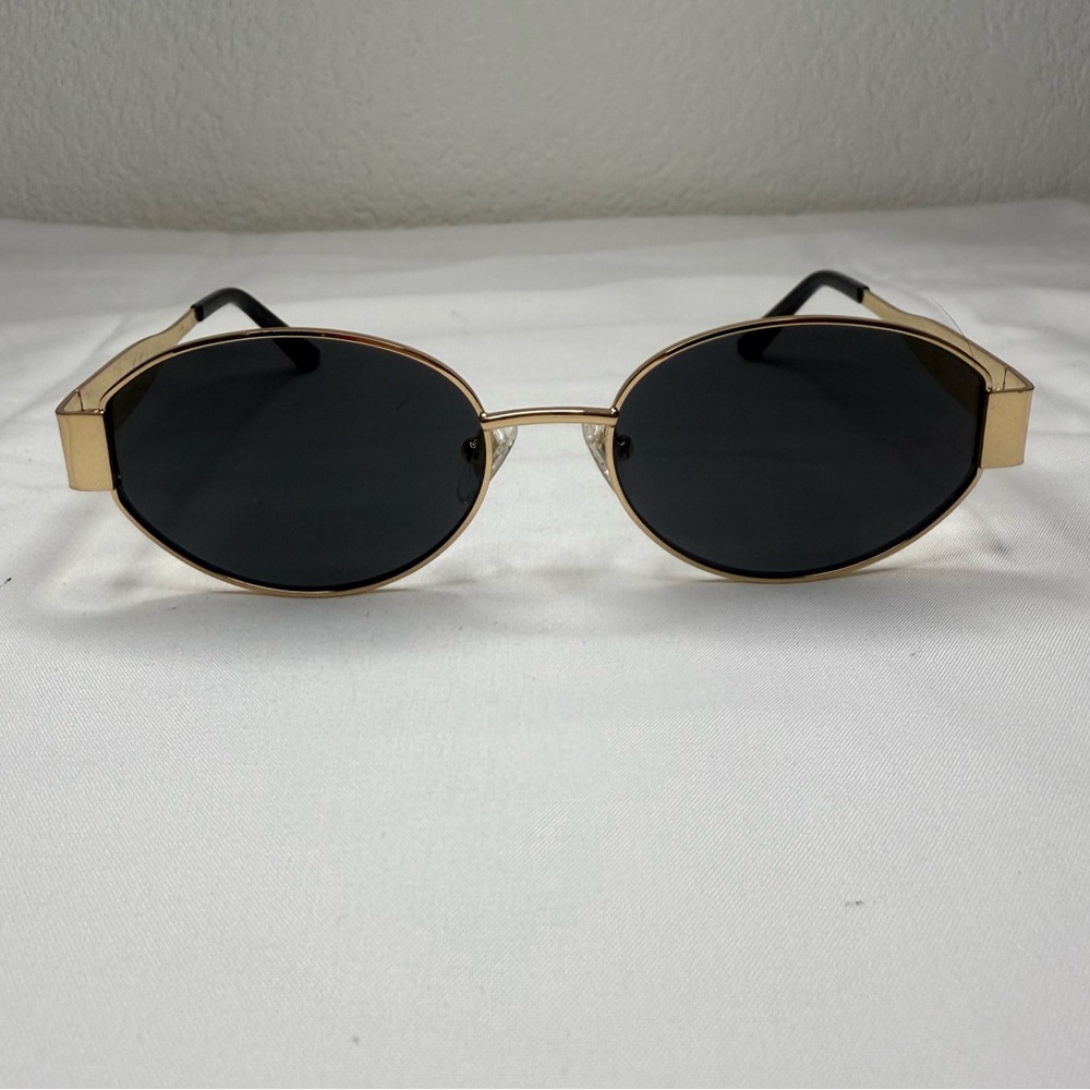 Sojos Retro Oval Gold Framed Sunglasses